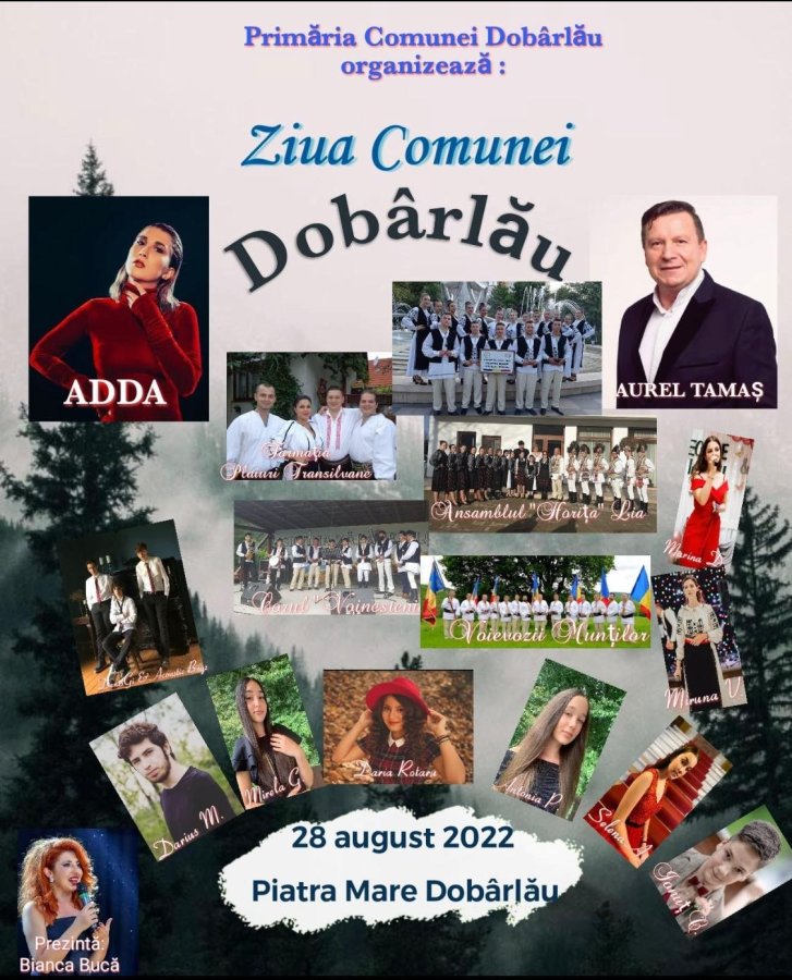 Ziua comunei Dobârlău, duminică: Concerte susținute de ADDA și Aurel Tămaș, dar și de artiști din zonă, în program