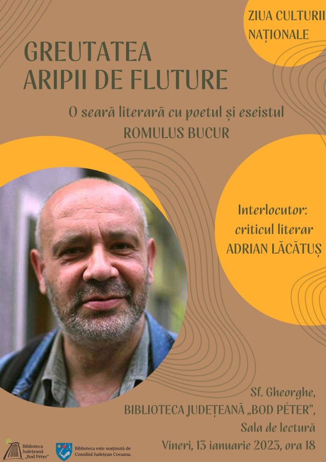 Întâlnire cu publicul a poetului și eseistului Romulus Bucur, la Sfântu Gheorghe