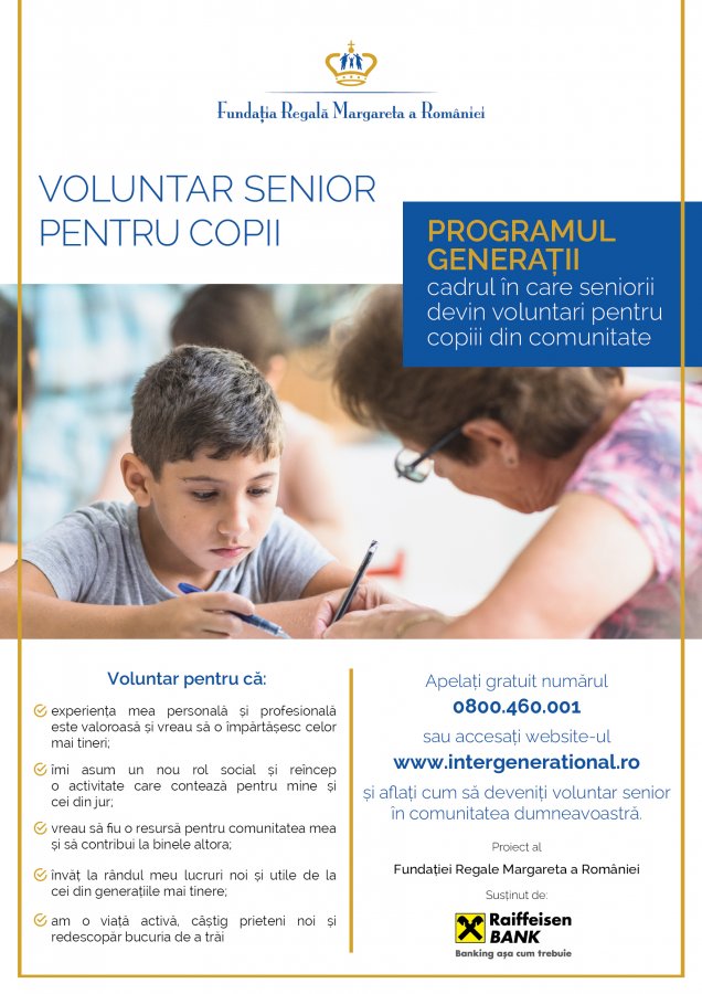 Programul „Generații – Centrul Comunității” continuă în 4 centre sociale  din București și județele Galați și Covasna. Seniorii care vor să se implice în comunitate   pot deveni mentori on-line pentru copiii din program