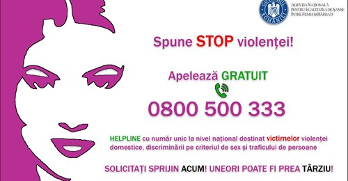 0800 500 333- Număr unic destinat victimelor violenței domestice, discriminării pe criteriul de sex și traficului de persoane