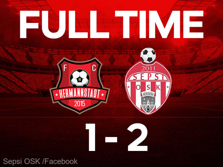 Fotbal – Liga I: FC Hermannstadt – Sepsi OSK Sfântu Gheorghe 1-2