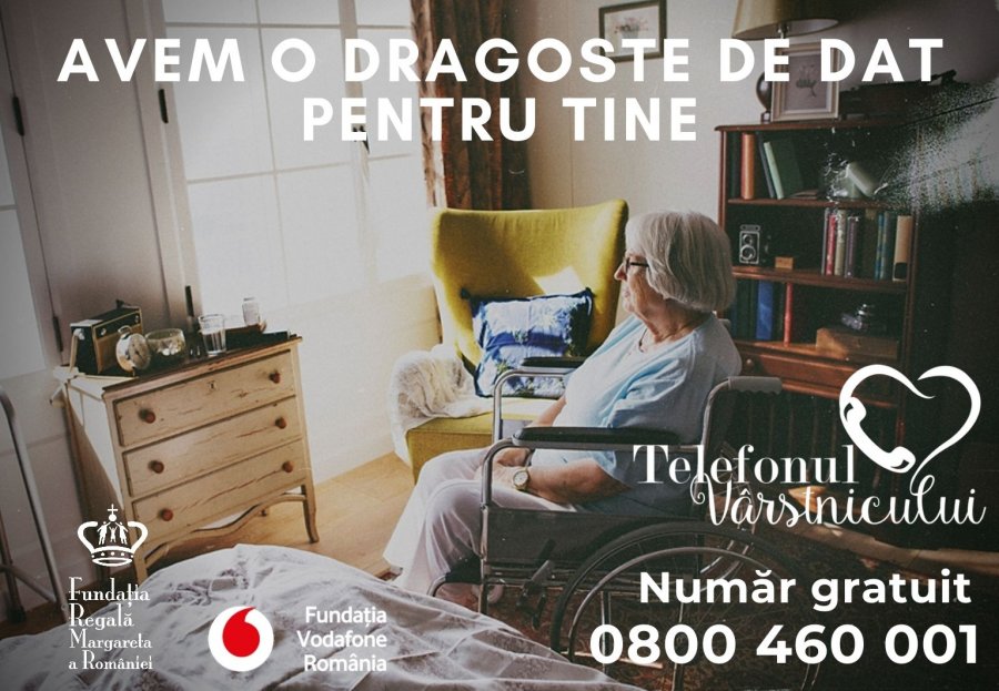 Aproape 4000 de persoane au apelat Telefonul Vârstnicului în pandemie, pentru consiliere și sprijin material sau emoțional