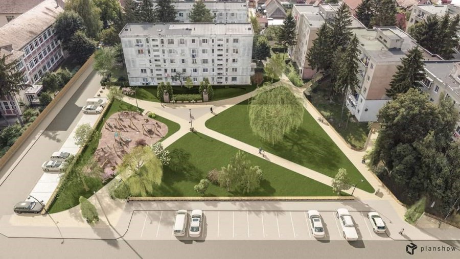 Parcul din cartierul Ciucului se transformă într-un spaţiu comunitar modern cu un loc de joacă pentru copii