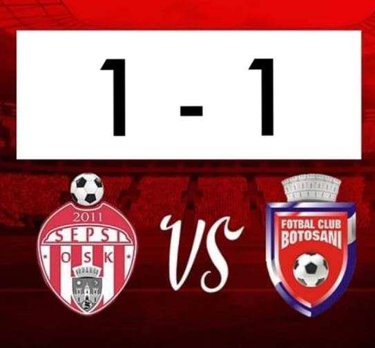 Fotbal – Liga I: Sepsi OSK Sfântu Gheorghe – FC Botoşani 1-1