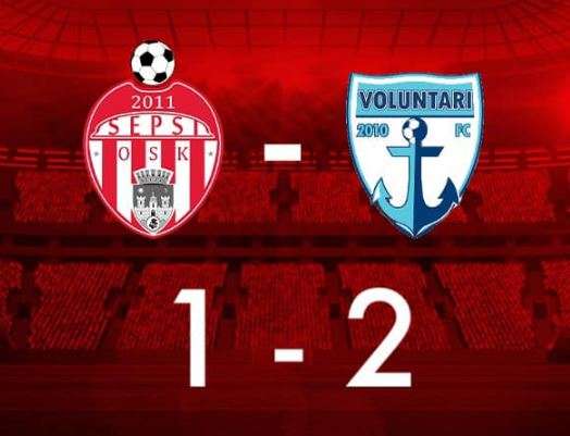 Fotbal: Sepsi OSK Sfântu Gheorghe a pierdut primul meci pe noul său stadion, 1-2 cu FC Voluntari