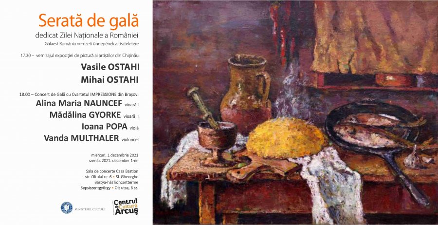 Artiştii plastici Vasile şi Mihai Ostahi din Chişinău expun la Sfântu Gheorghe de Ziua Naţională