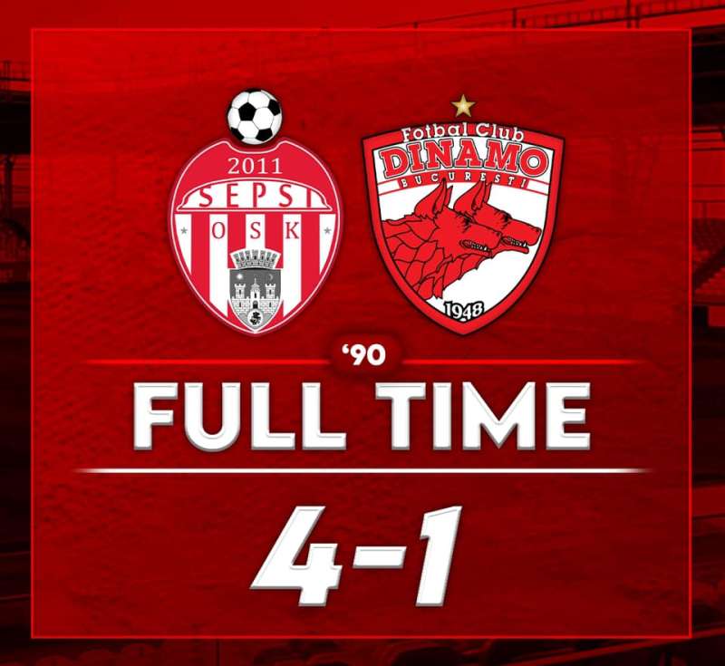Liga I: Sepsi OSK Sfântu Gheorghe – Dinamo Bucureşti 4-1