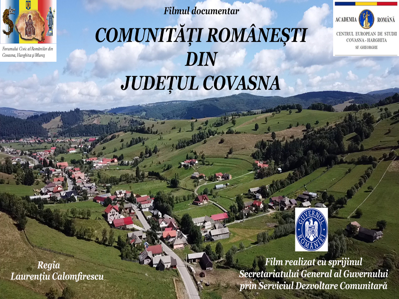 Premiera filmului documentar „Comunități românești din județul Covasna” la Vâlcele, mâine