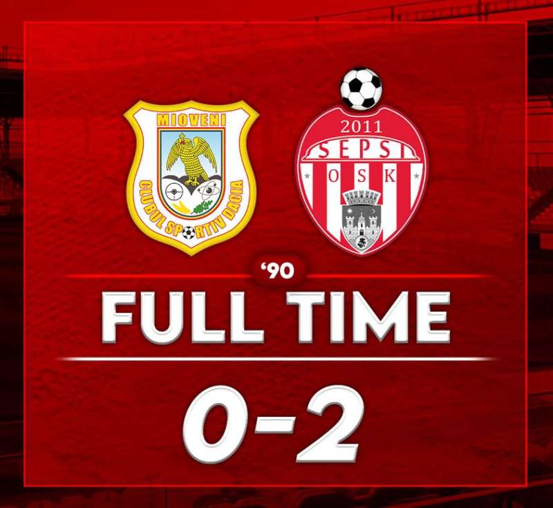 Fotbal – Liga I: CS Mioveni – Sepsi OSK Sfântu Gheorghe 0-2