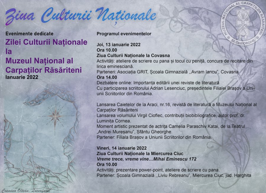 Ziua Culturii Naționale, la Muzeul Național al Carpaților Răsăriteni