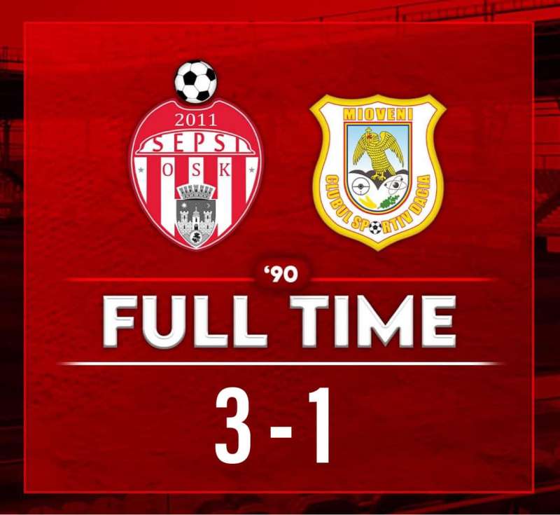 Fotbal – Liga I: Sepsi OSK Sfântu Gheorghe – CS Mioveni 3-1, în play-out