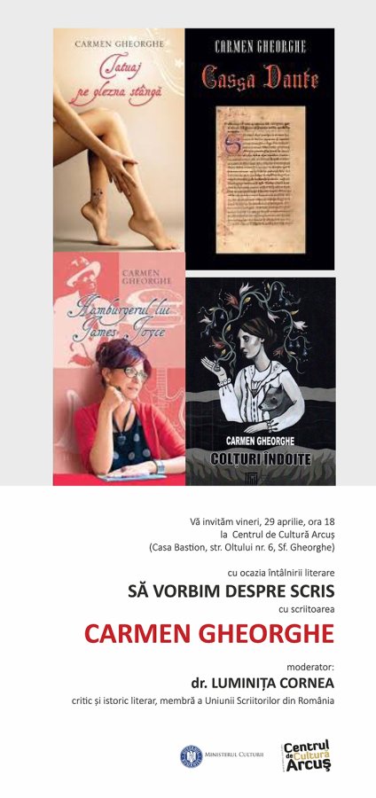 „Să vorbim despre scris”-întâlnire cu scriitoarea Carmen Gheorghe