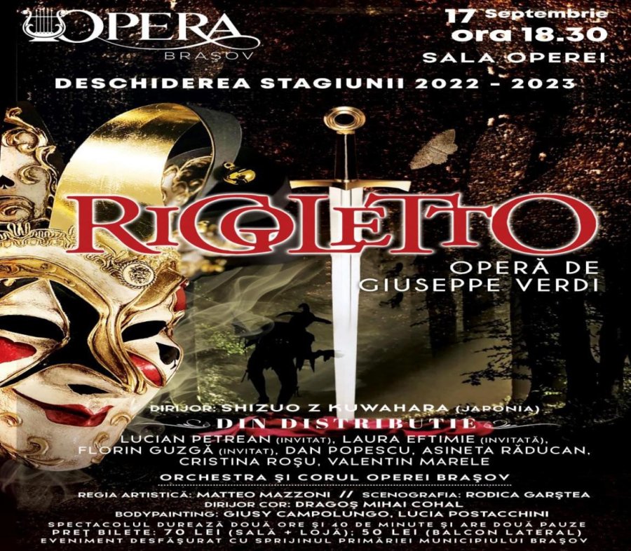 Capodopera „Rigoletto” inaugurează noua Stagiune a Operei brașovene