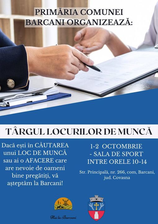 Târg al locurilor de muncă, la Barcani