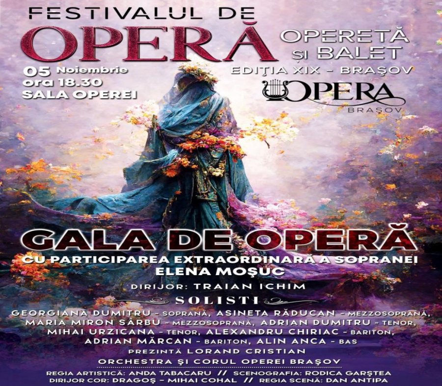 Celebra soprană Elena Moșuc va fi prezentă pentru prima dată pe scena Operei brașovene