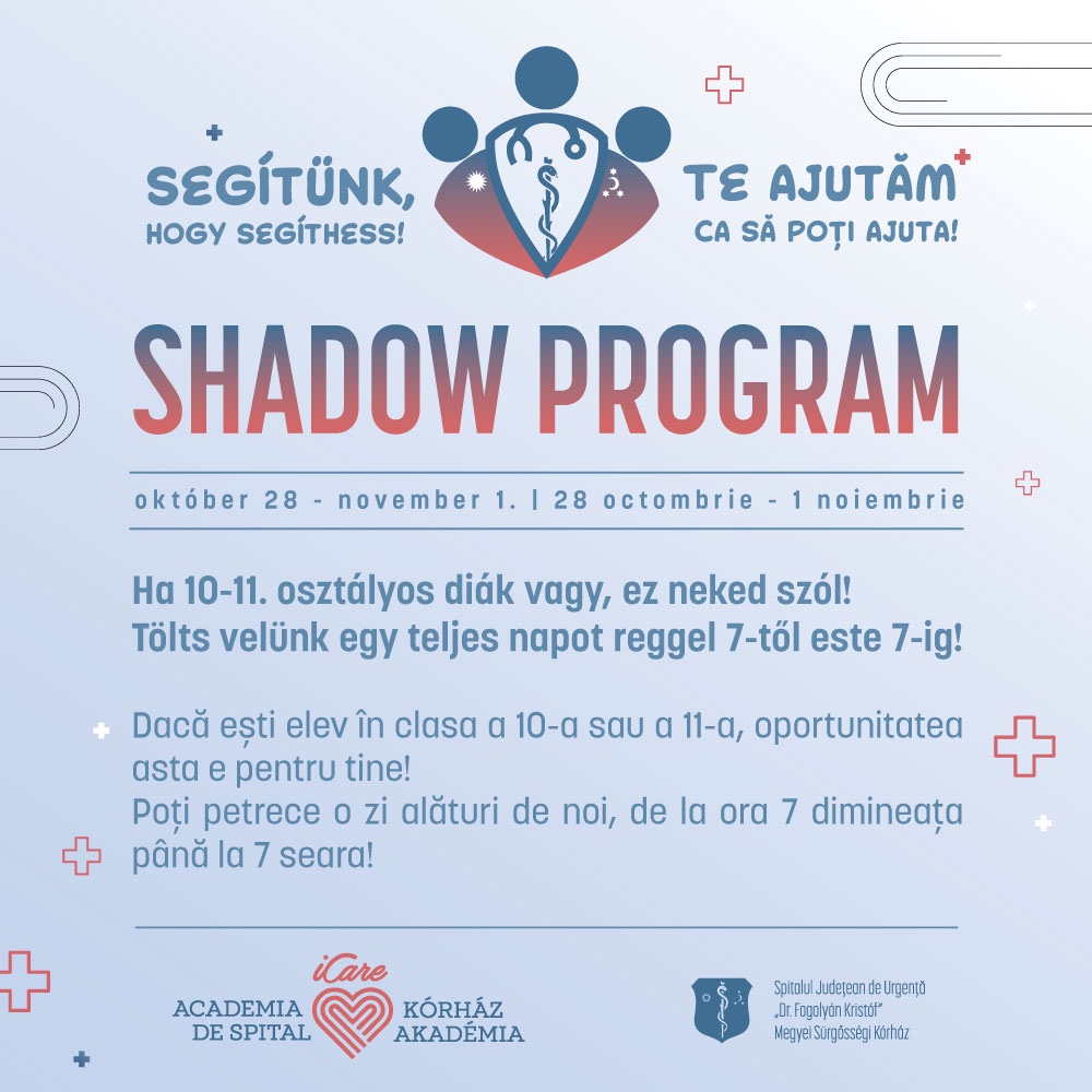 Spitalul Județean de Urgență „Dr. Fogolyán Kristóf” lansează „Shadow Program”, dedicat elevilor care își doresc o carieră în domeniul sănătății