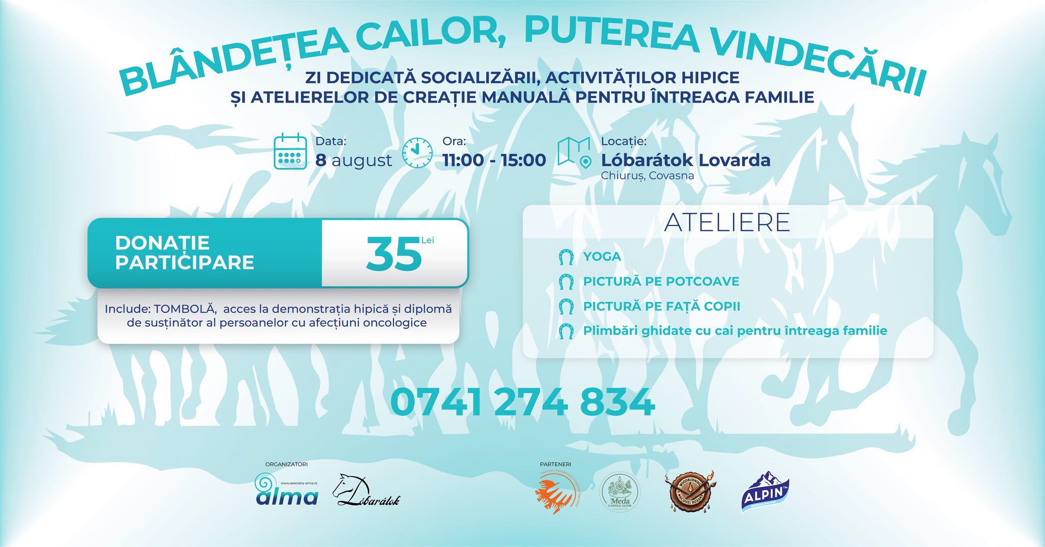Blândețea cailor, în sprijinul pacienților oncologici: eveniment caritabil la Chiuruș